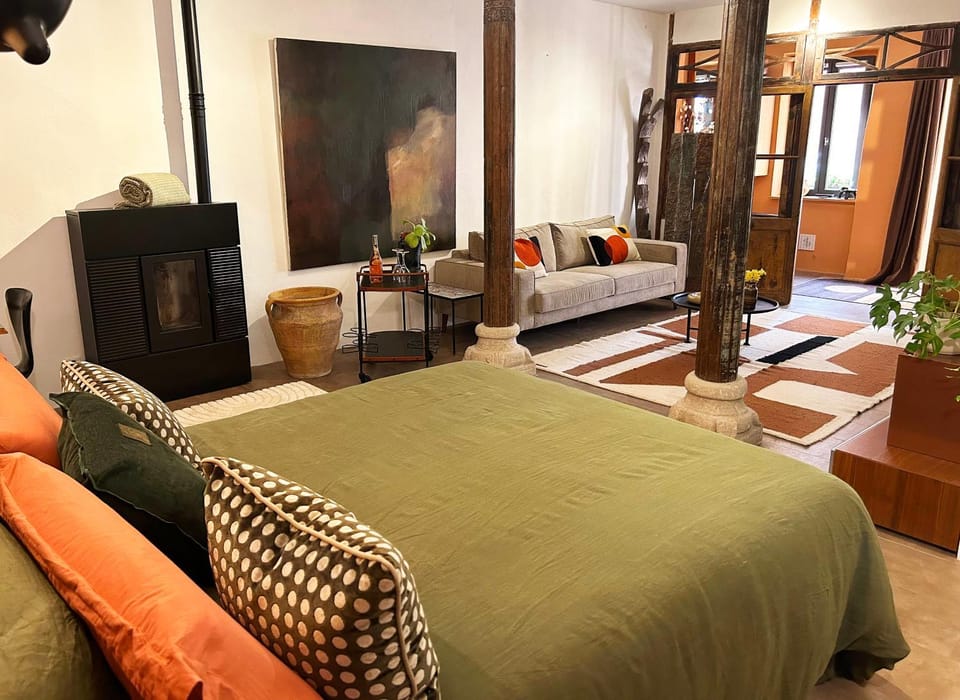 Communal lounge/ TV room, Bed, Living room, Photo of the whole room, Bedroom, fireplace