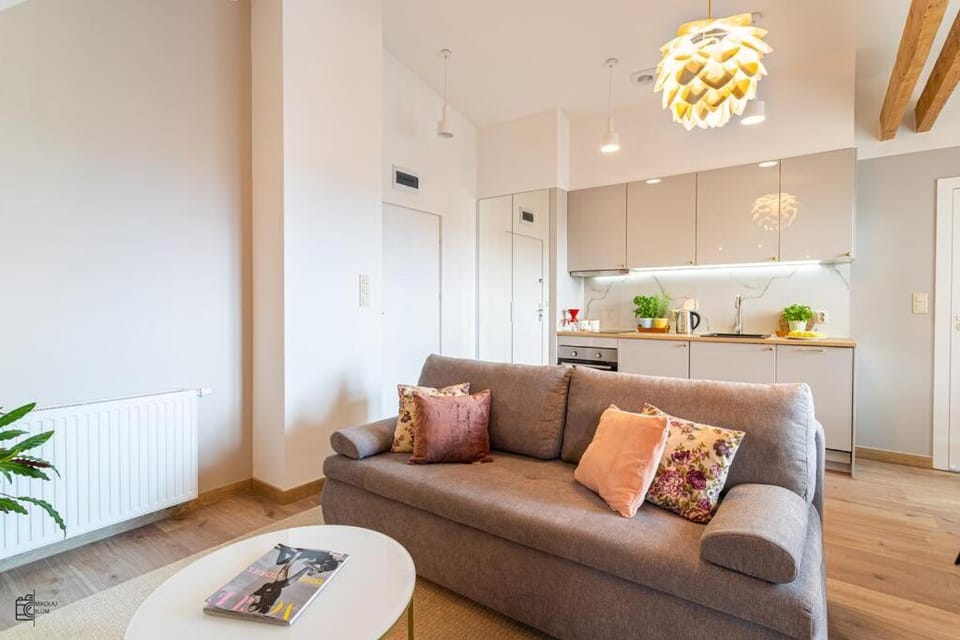 Kitchen or kitchenette, Living room, Seating area