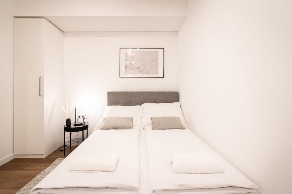 Bed, Photo of the whole room, Bedroom, towels, wardrobe