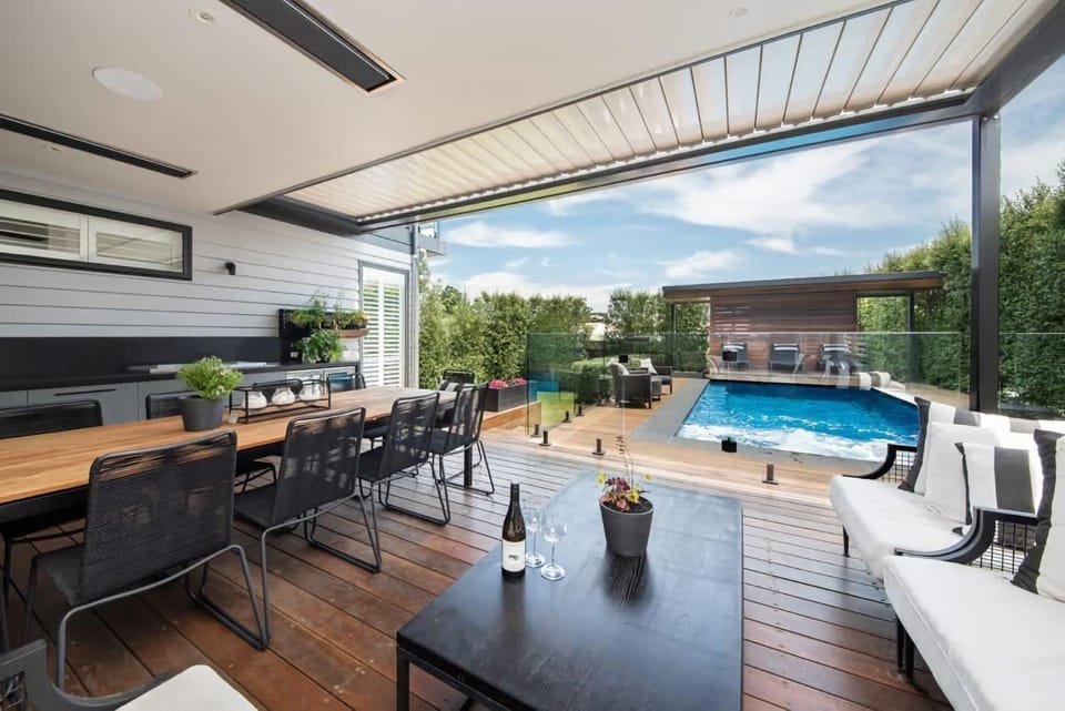 Patio, Day, Seating area, Dining area, Pool view, Swimming pool, sunbed