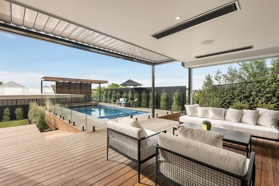 Seating area, Pool view, Swimming pool, sunbed