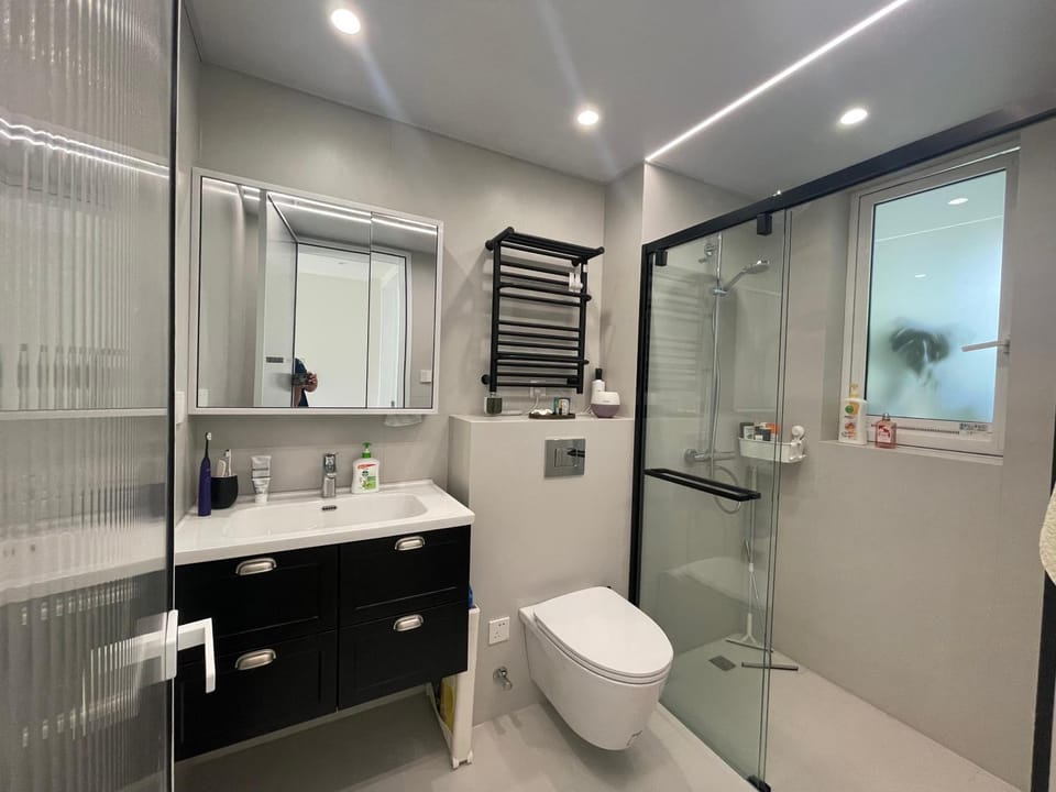 Shower, Toilet, Bathroom, hair dryier