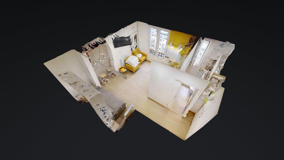 Bed, Living room, Floor plan, Bedroom