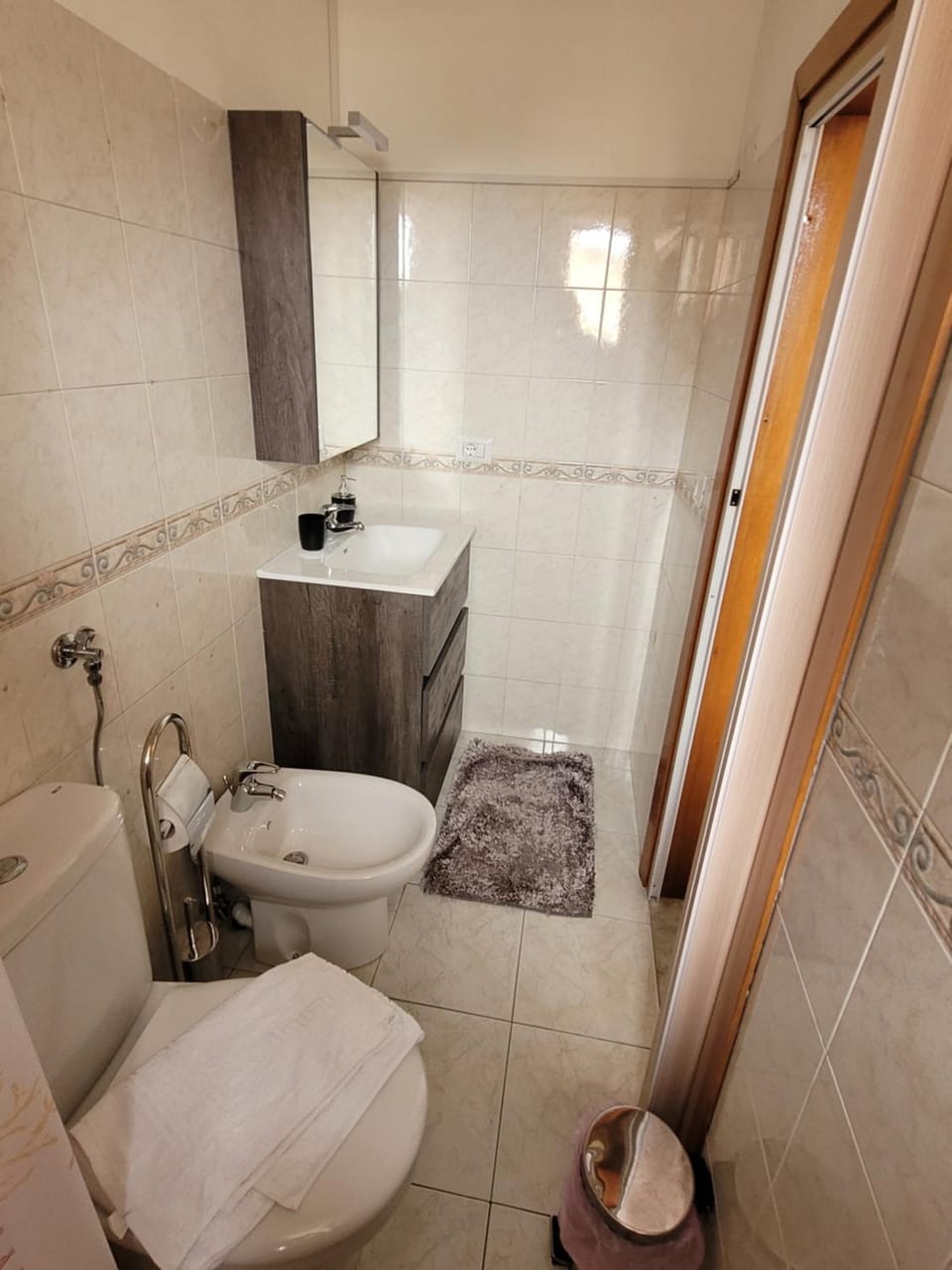 Toilet, Bathroom, bidet, towels