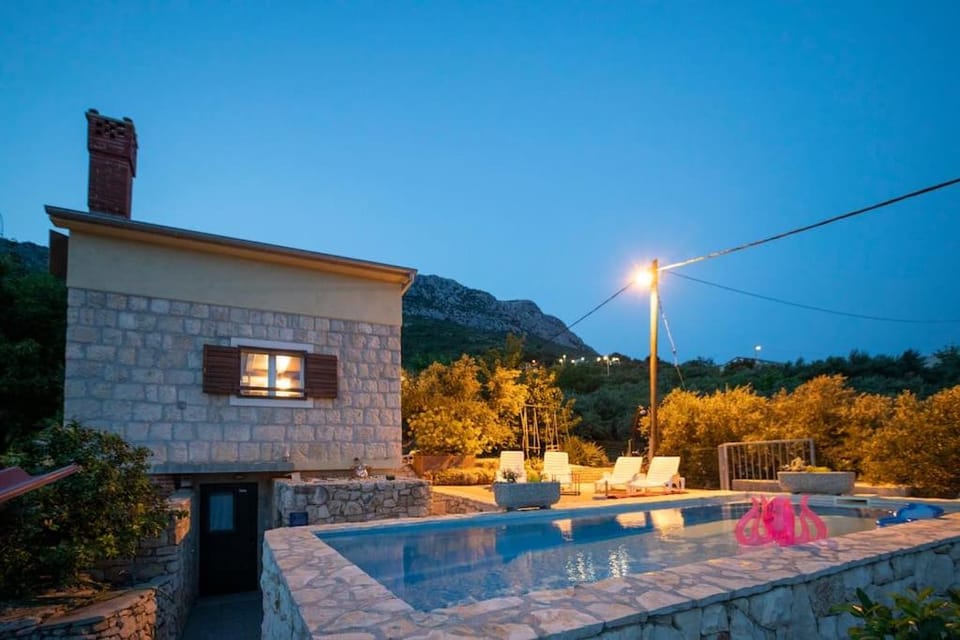 Night, Pool view, Swimming pool
