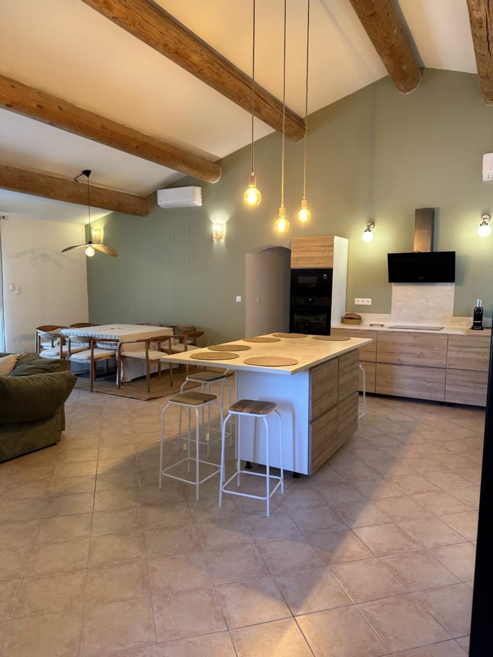 Living room, kitchen