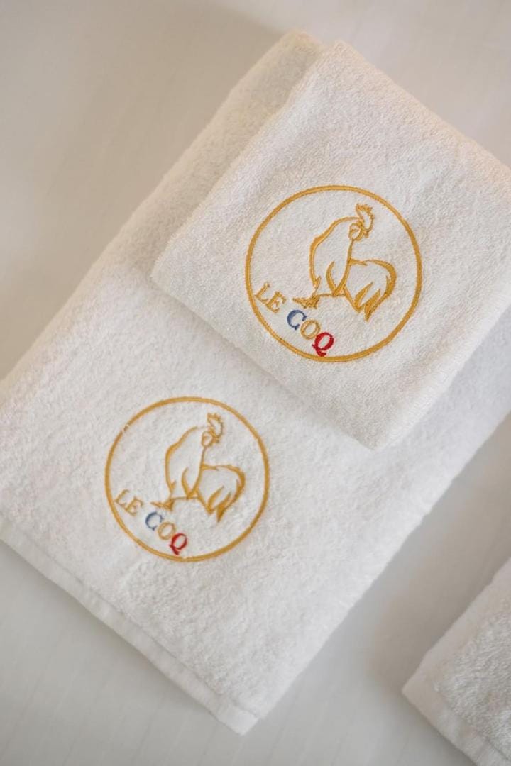 Property logo or sign, towels