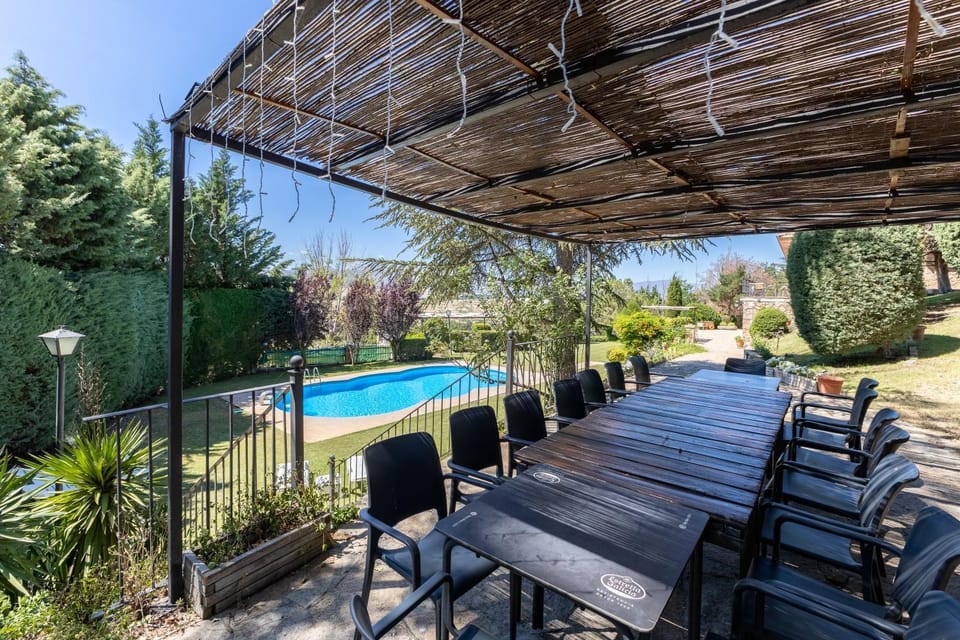 Property building, Living room, Swimming pool