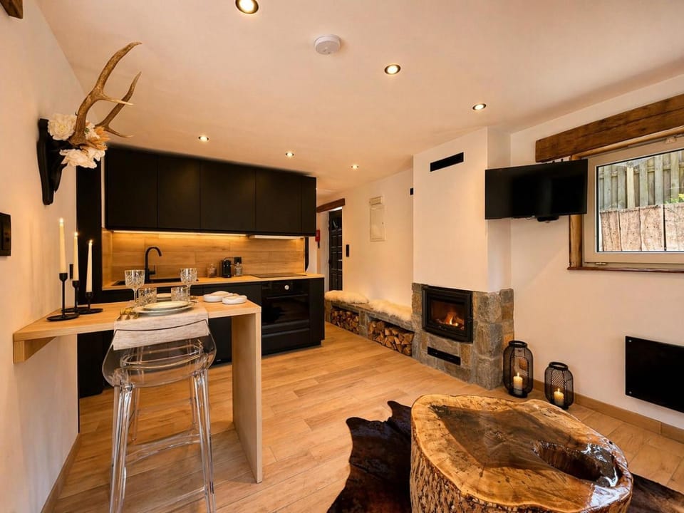 TV and multimedia, Kitchen or kitchenette, Dining area, fireplace