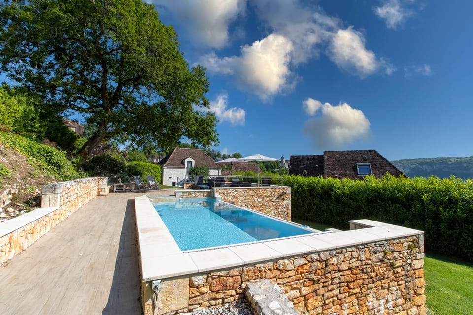 Property building, Living room, Swimming pool