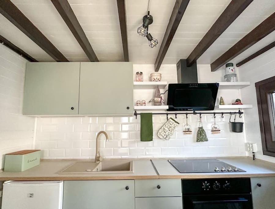 Kitchen or kitchenette, oven, stove