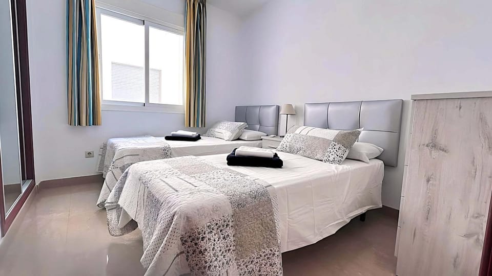 Bed, Photo of the whole room, Bedroom, towels, wardrobe, air conditioner