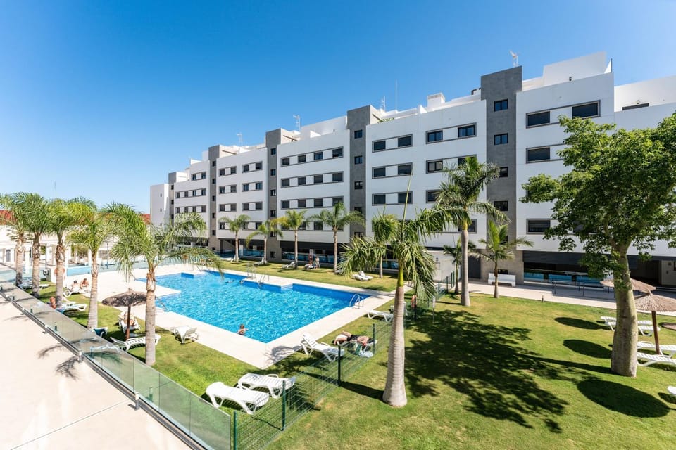 Property building, Living room, Swimming pool