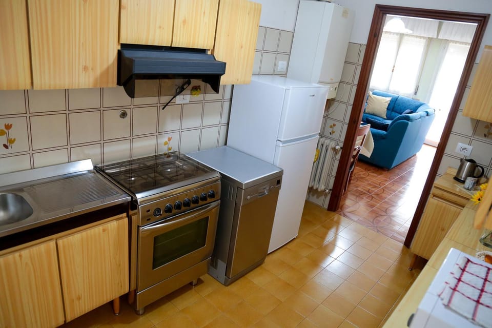 Kitchen or kitchenette, dishwasher, oven, stove