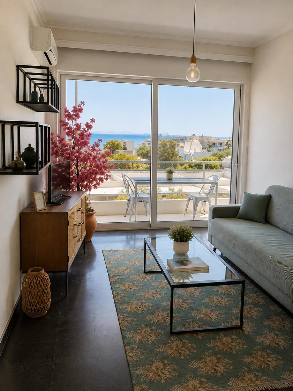 Panoramic White Blue Apartment in Decentralized Administration of the Aegean