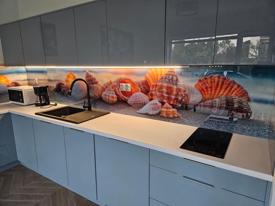 Kitchen or kitchenette, microwave