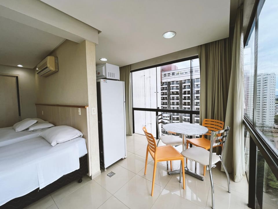 Bed, View (from property/room), Kitchen or kitchenette, Photo of the whole room, Dining area, wardrobe, air conditioner