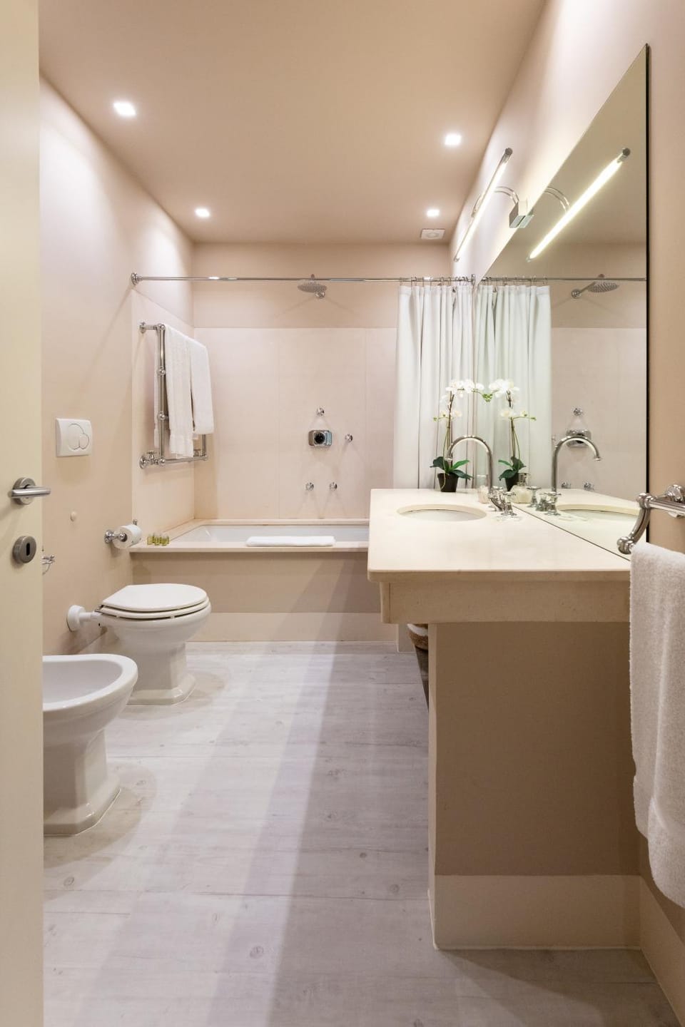 Toilet, Bathroom, Decorative detail, Bath, bidet, hair dryier, towels