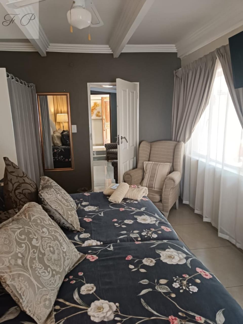 Bed, Photo of the whole room, Bedroom, towels, wardrobe