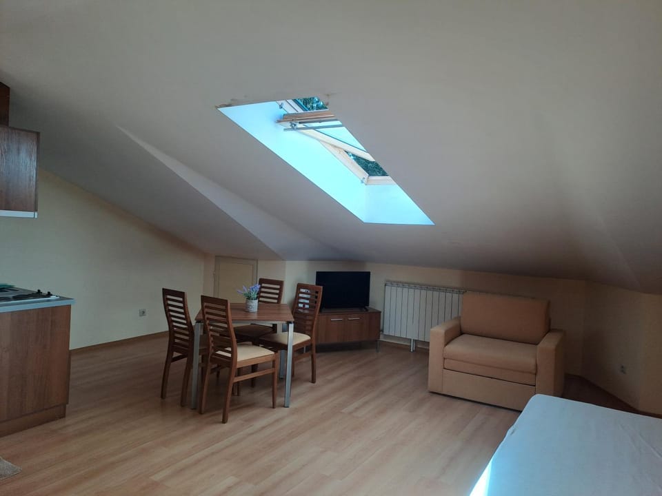 TV and multimedia, Kitchen or kitchenette, Living room, Seating area, Dining area