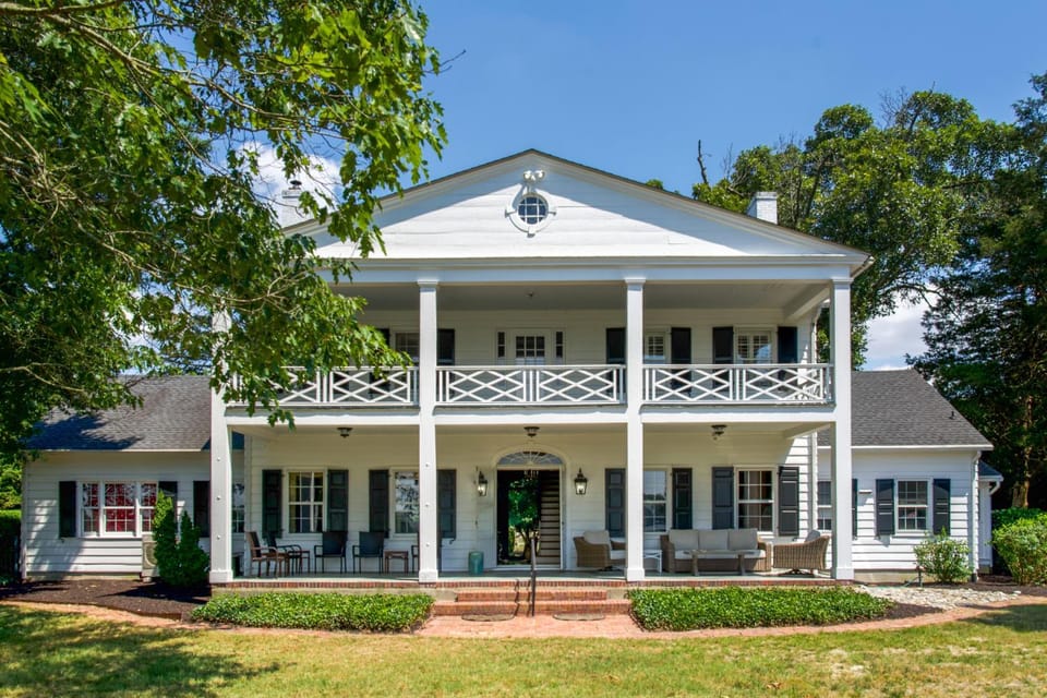 Riverfront Denton Estate on 7 Acres w/ Heated Pool House in Maryland