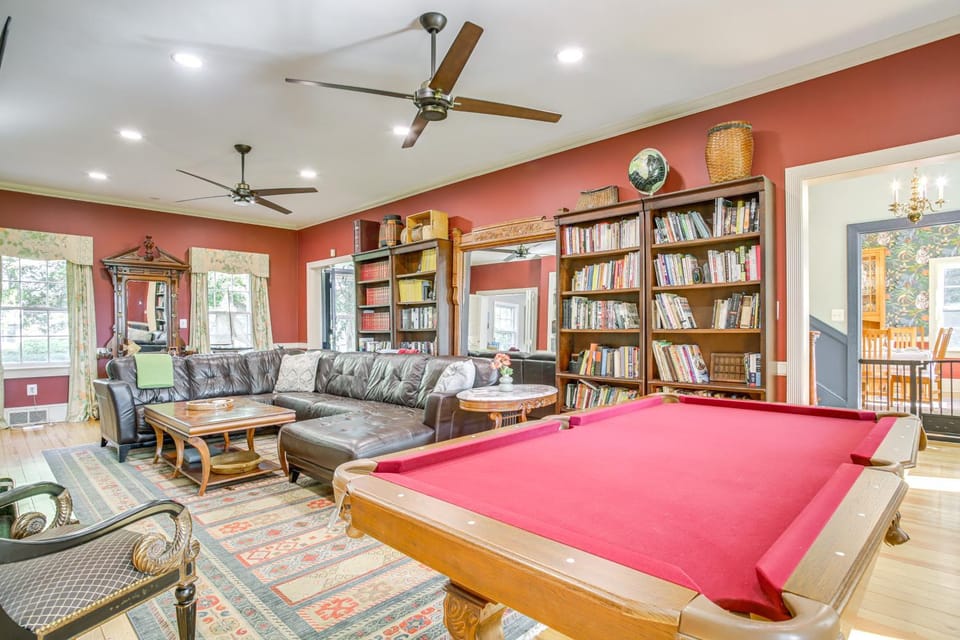 Riverfront Denton Estate on 7 Acres w/ Heated Pool House in Maryland