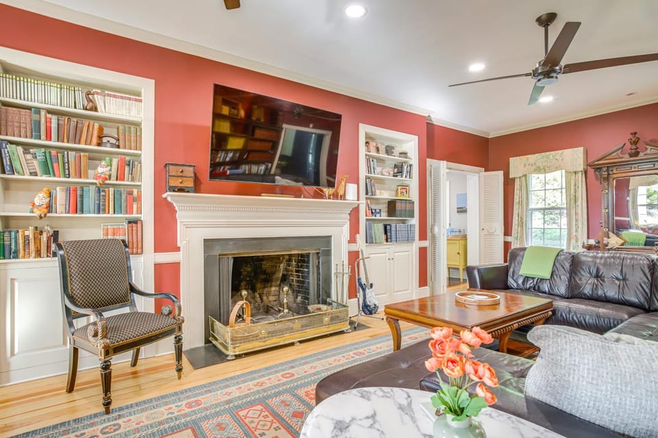 Riverfront Denton Estate on 7 Acres w/ Heated Pool House in Maryland