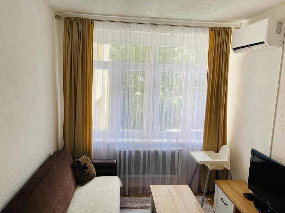 Bed, TV and multimedia, Living room, Photo of the whole room, Seating area, internet, air conditioner