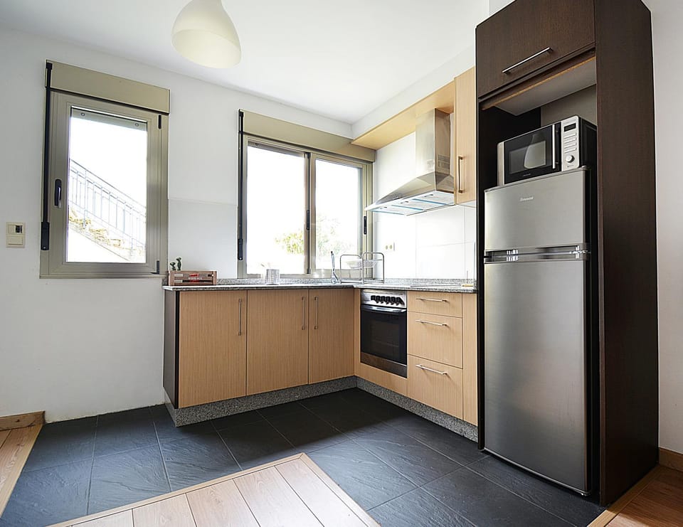 Kitchen or kitchenette, oven, stove