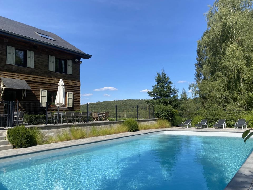 Property building, Natural landscape, Pool view, Swimming pool
