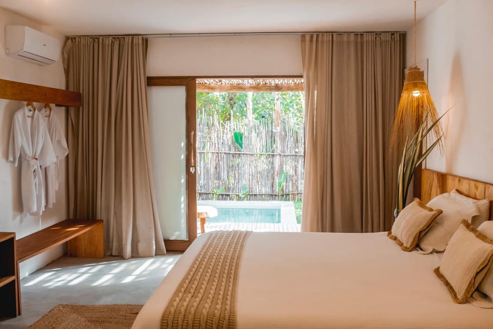 Bed, Photo of the whole room, Bedroom, Pool view