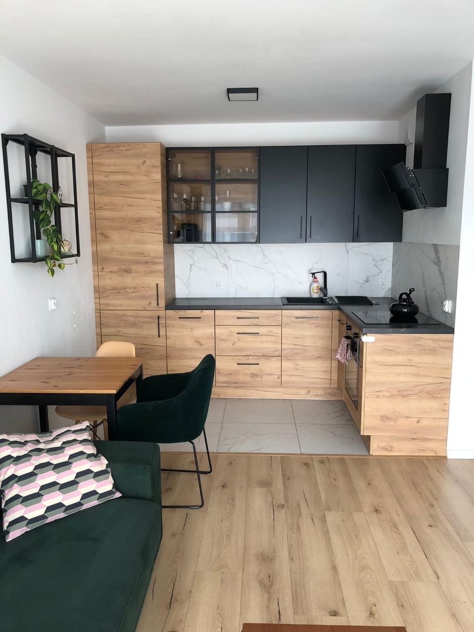 Kitchen or kitchenette, Living room, Dining area