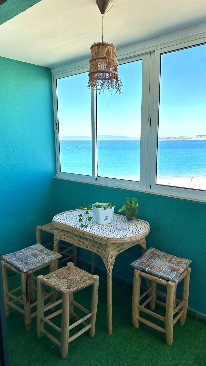Natural landscape, Living room, Seating area, Dining area, Sea view