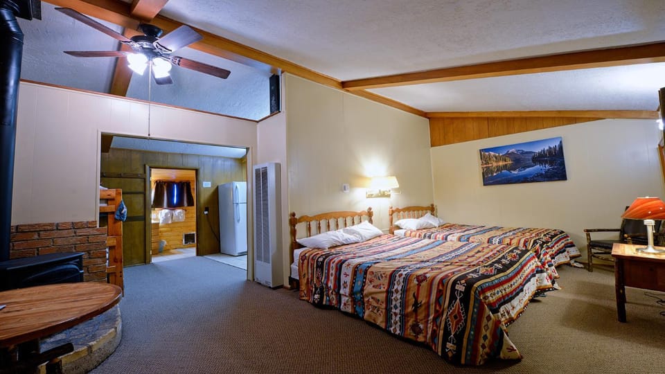 Bed, Bedroom, fireplace, furniture, wardrobe