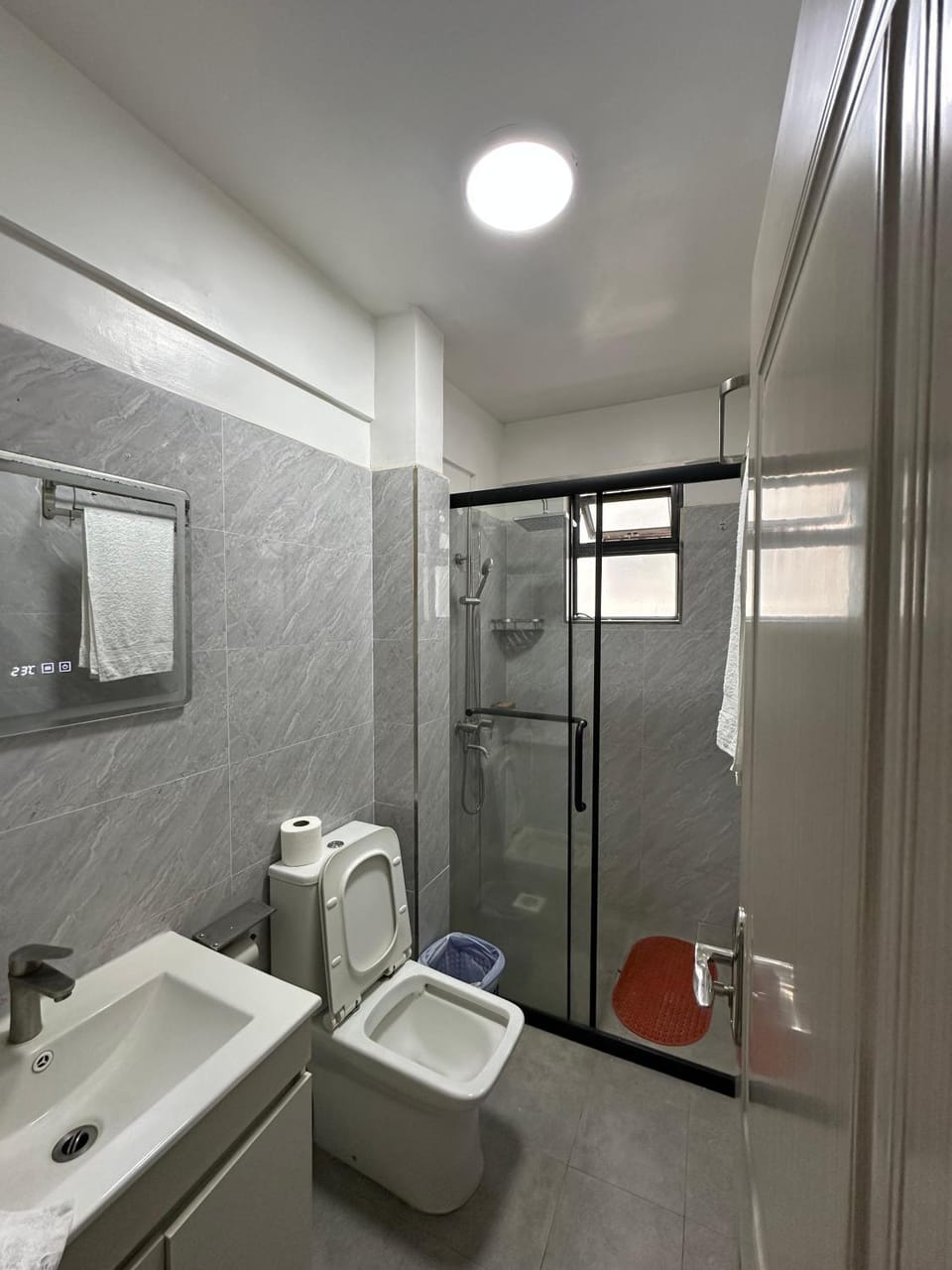 Shower, Toilet, Bathroom, towels