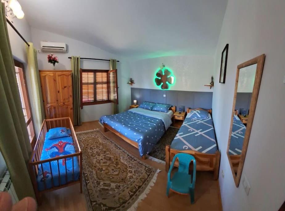 Bed, Photo of the whole room, Bedroom, air conditioner