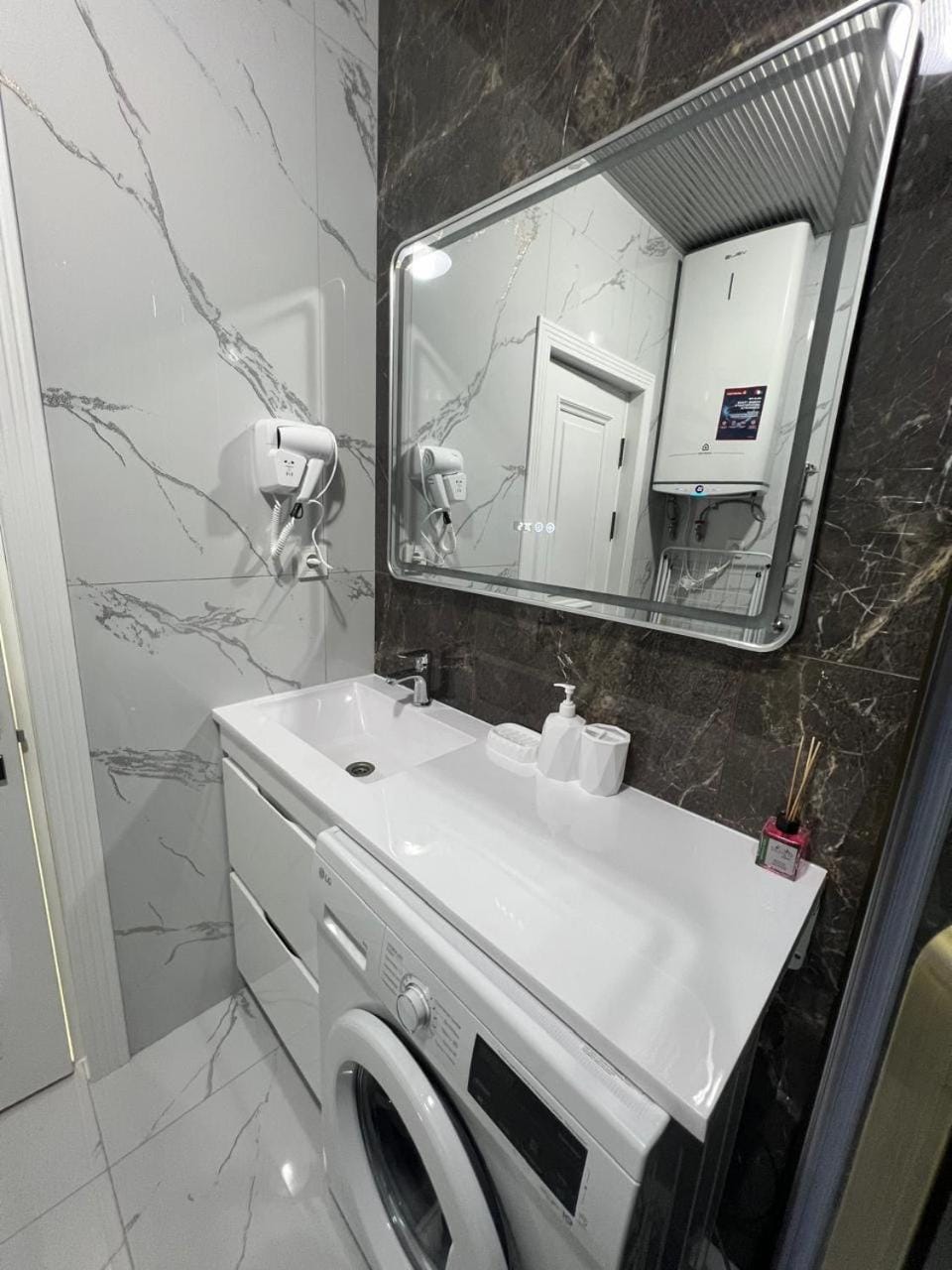 Shower, washing machine
