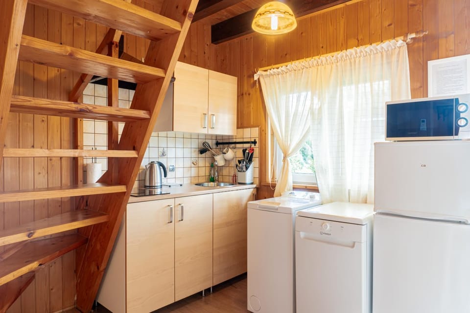 Kitchen or kitchenette, dishwasher, oven, stove, washing machine