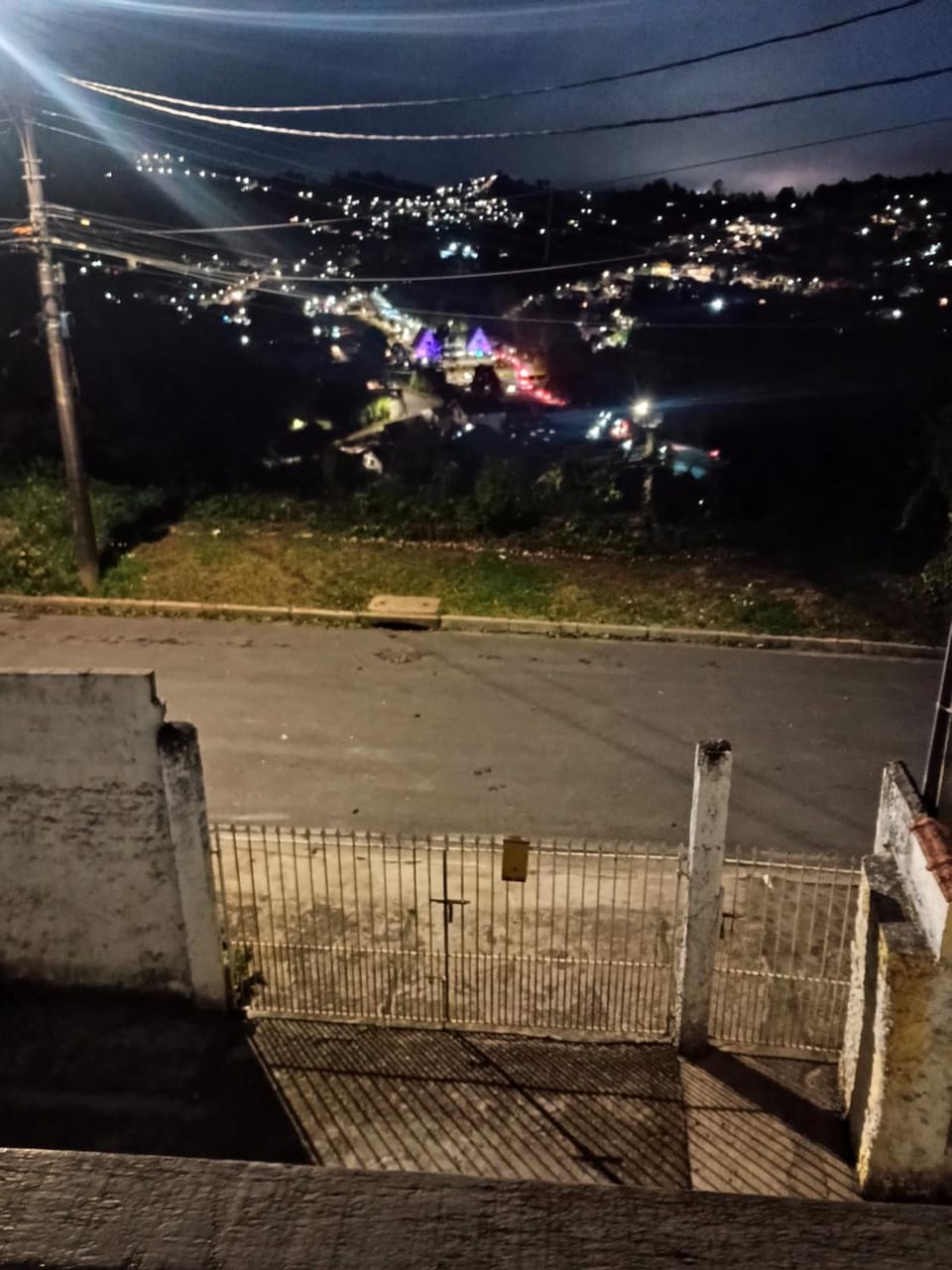 Night, City view, Mountain view, Parking
