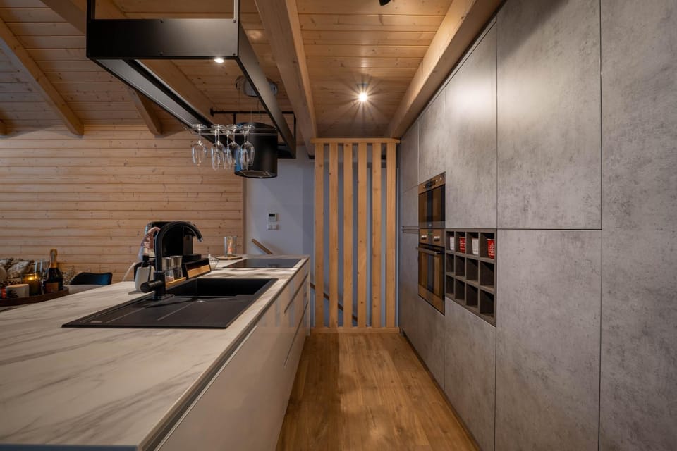Kitchen or kitchenette, stove, kitchen