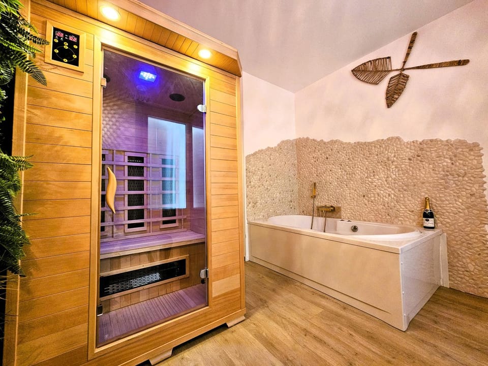 Tout confort ! Balnéo, Sauna, Cinéma, Climatisation, Parking, WiFi Apartment in Carcassonne