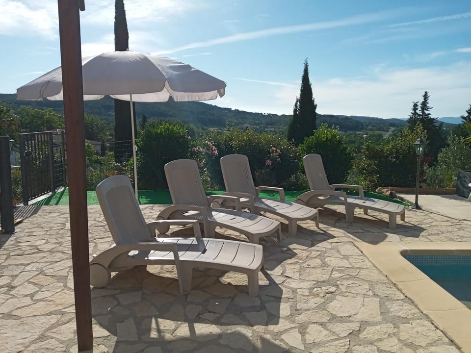 Natural landscape, Mountain view, Swimming pool, sunbed