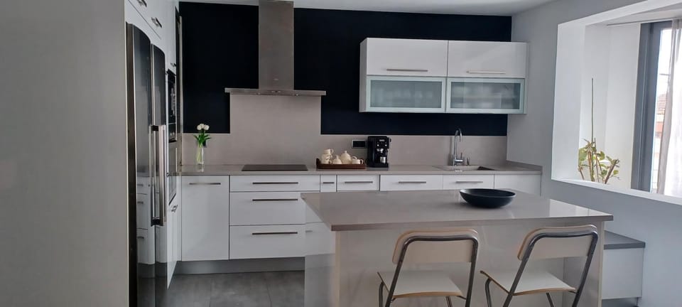 Kitchen or kitchenette, dishwasher, stove