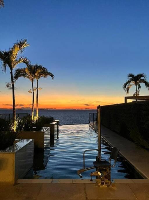 Day, Natural landscape, Pool view, Sea view, Swimming pool, Sunset