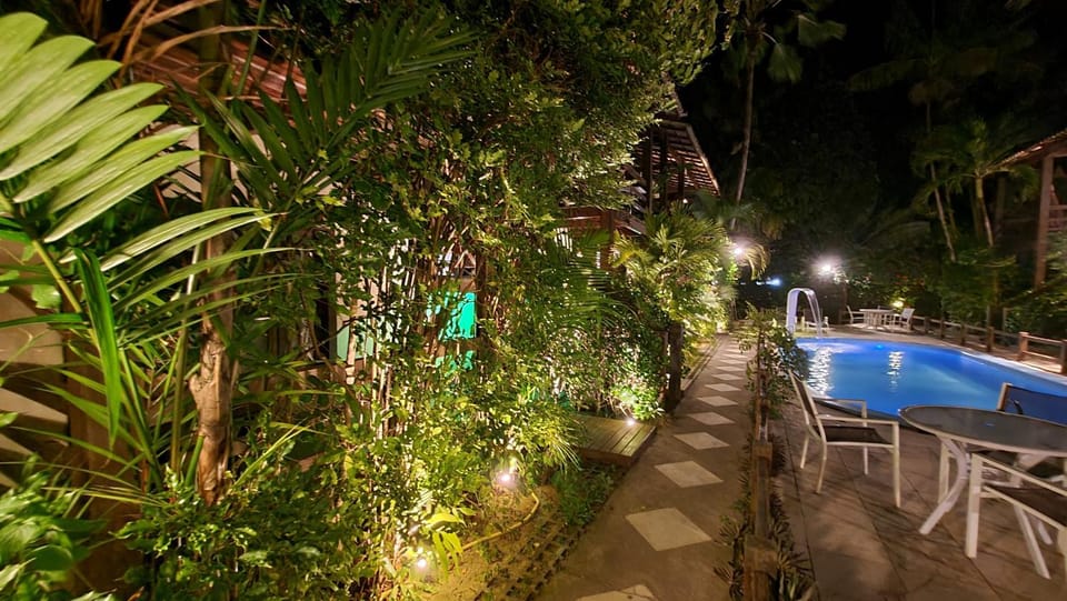 Night, Garden, Garden view, Pool view, Swimming pool