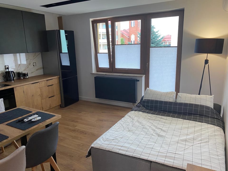 Bed, TV and multimedia, Kitchen or kitchenette, Living room, Seating area, oven