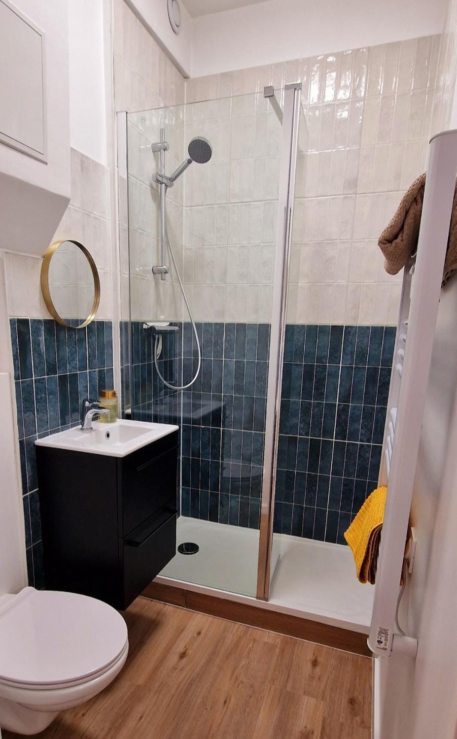 Shower, Toilet, towels