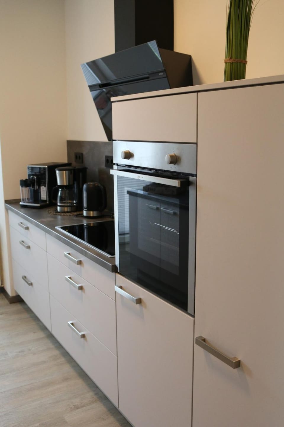 Kitchen or kitchenette, oven, stove