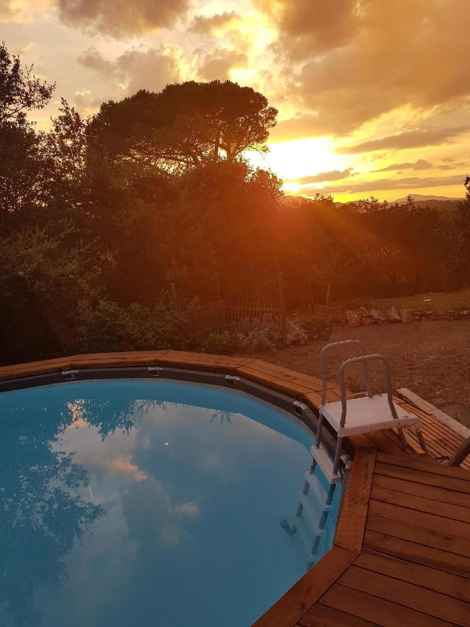 Swimming pool, Sunset