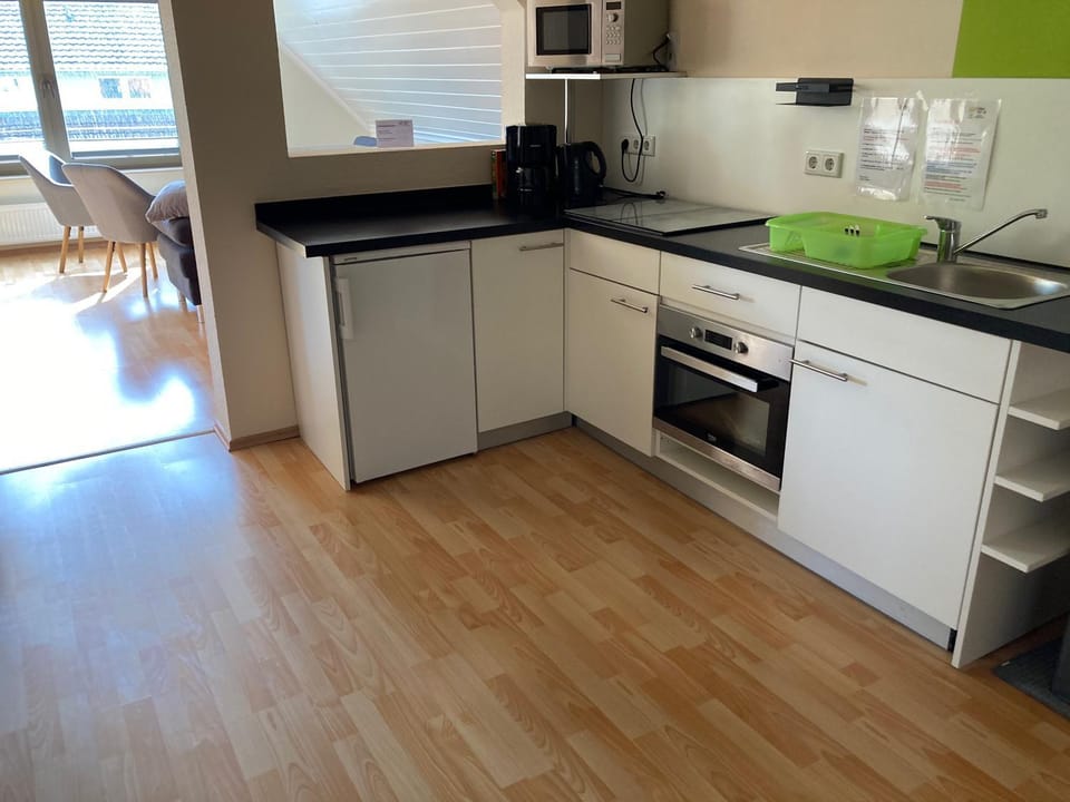 Kitchen or kitchenette, oven, stove